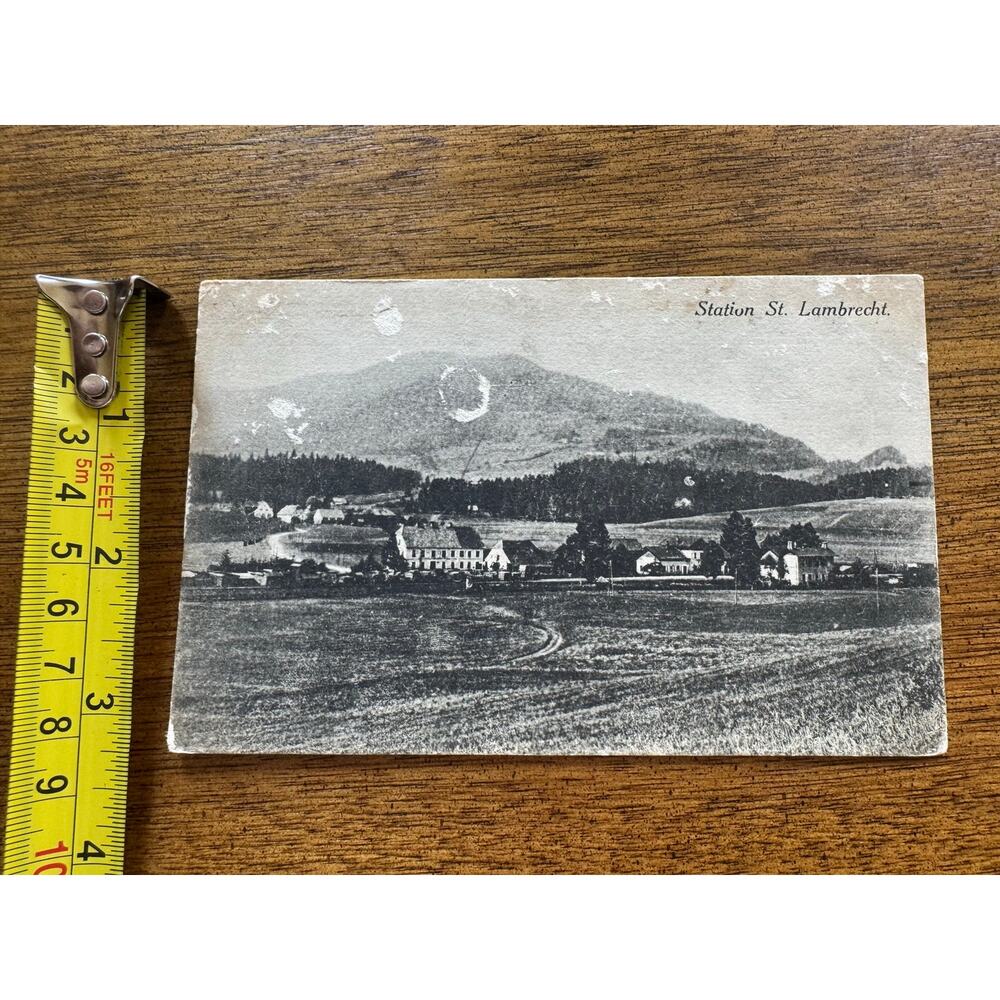 Vintage Unused Station St. Lambrecht Austria Black & White Postcard - Picture 6 of 6